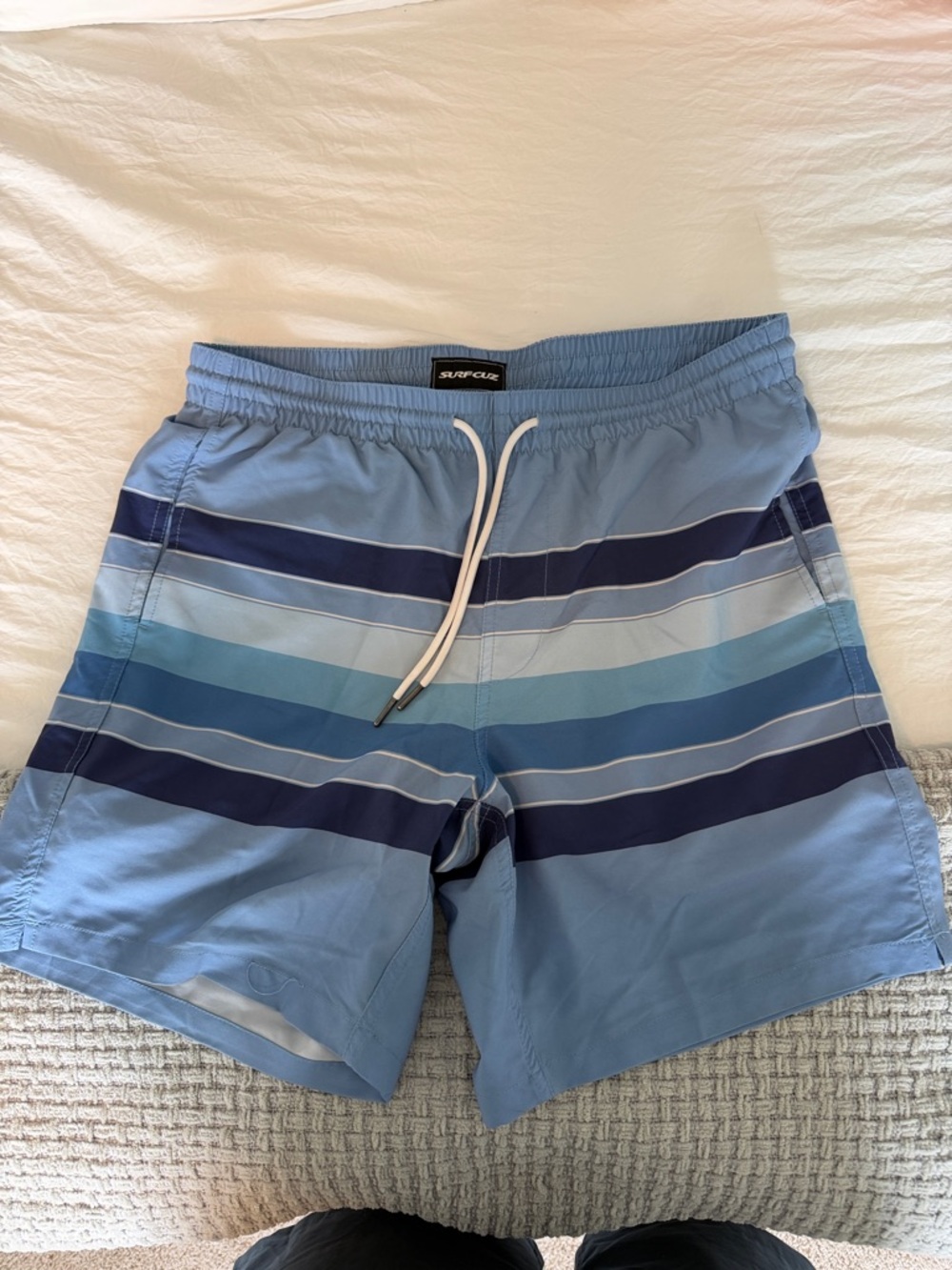 Men's Blue Striped Swim Hybrids